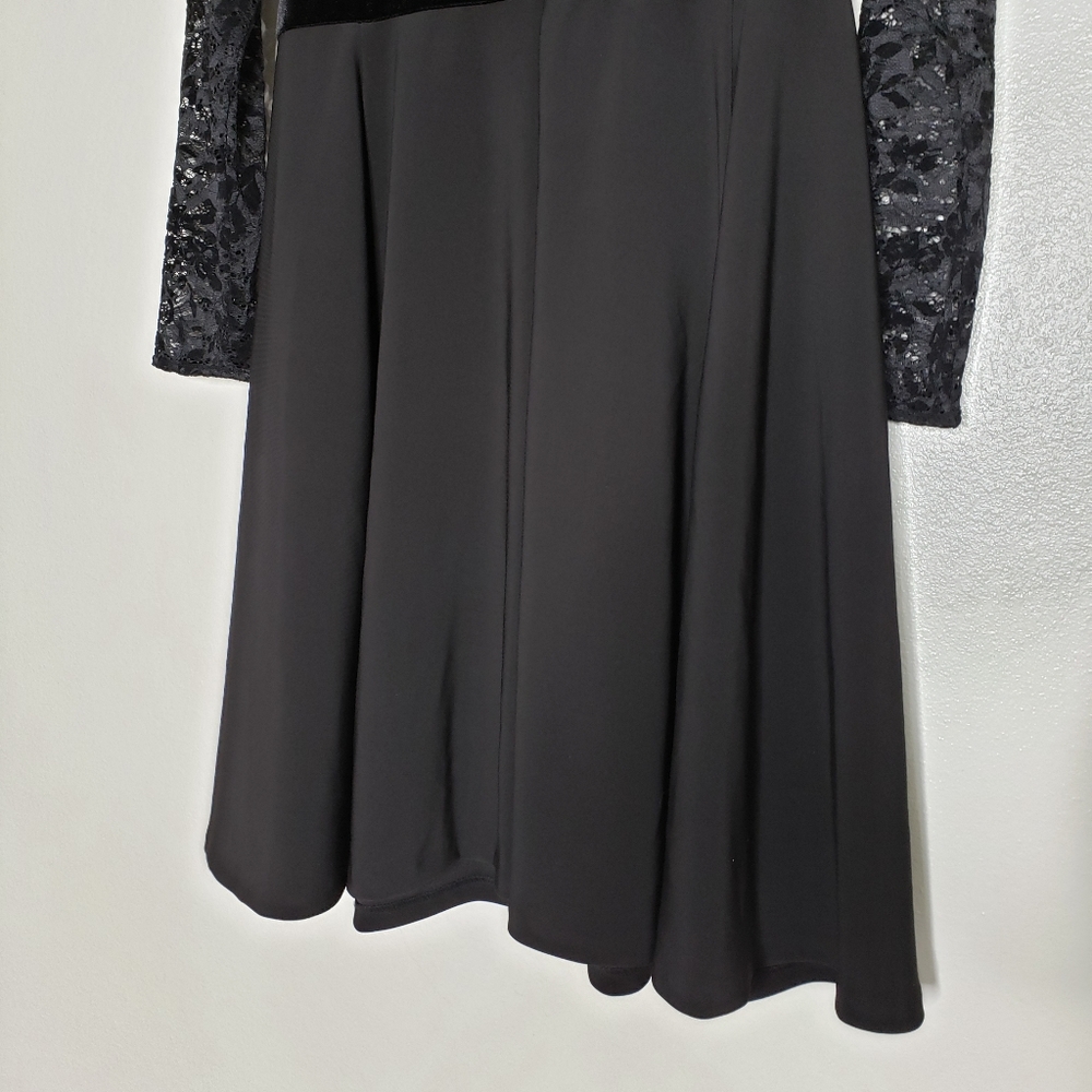 NEW Ralph Lauren Lace Bodice Dress Fit & Flare Long Sleeve Elegant Designer Chic - Picture 10 of 15